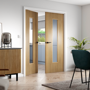 Aria Oak Laminate Fully Finished Glazed Internal Door