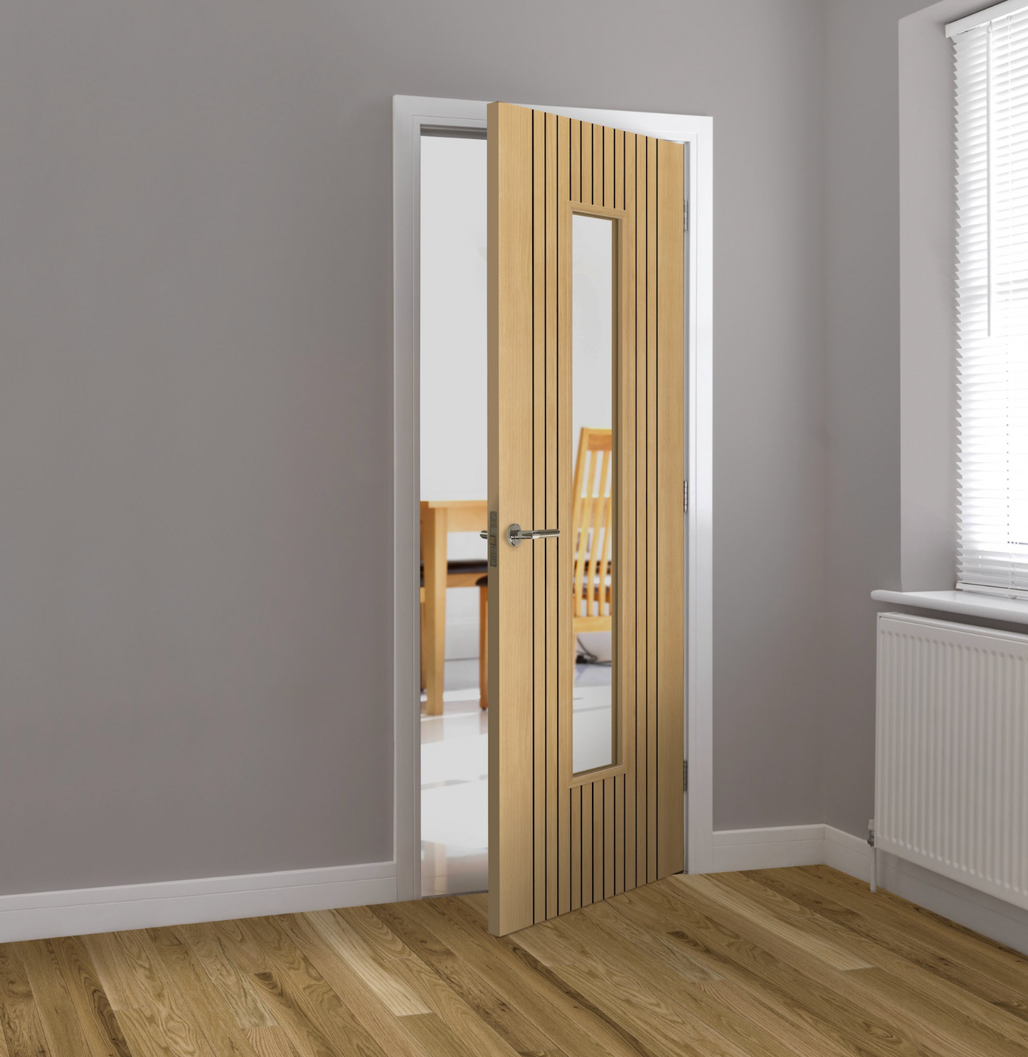 Aria Oak Laminate Fully Finished Glazed Internal Door
