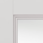 White Primed Catton 3 Panel Clear Glazed Internal Door