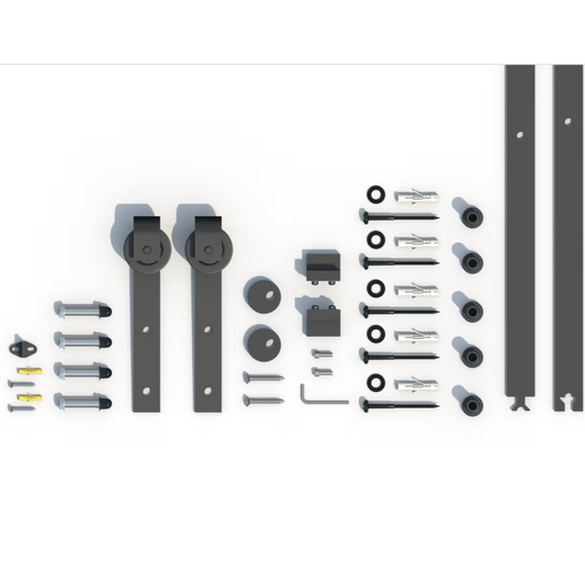 Matt Black Internal Sliding Barn Door Hardware Kit
