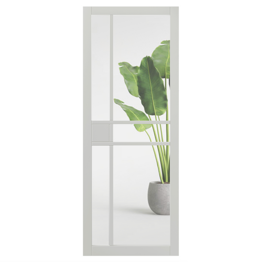 City White Clear Glazed Industrial Style Internal Door