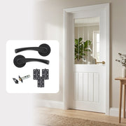 White Primed Hollow Core Textured Mexicano Glazed Internal Door with Handle Pack