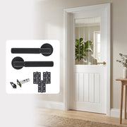 White Primed Hollow Core Textured Mexicano Glazed Internal Door with Handle Pack