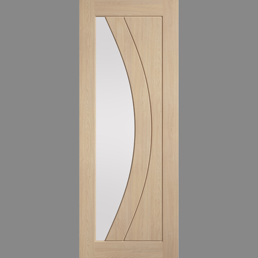 Oak Girona Clear Glazed Unfinished Internal Door