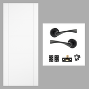 White Smooth Moulded Vancouver Hollow Core Internal Door & Handle Pack Bundle