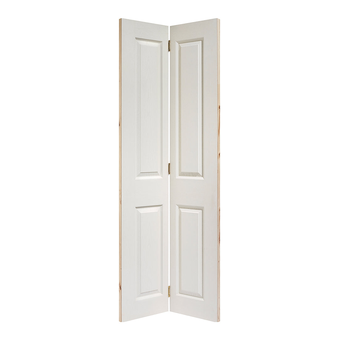 White Moulded Textured 4P Bi-Fold