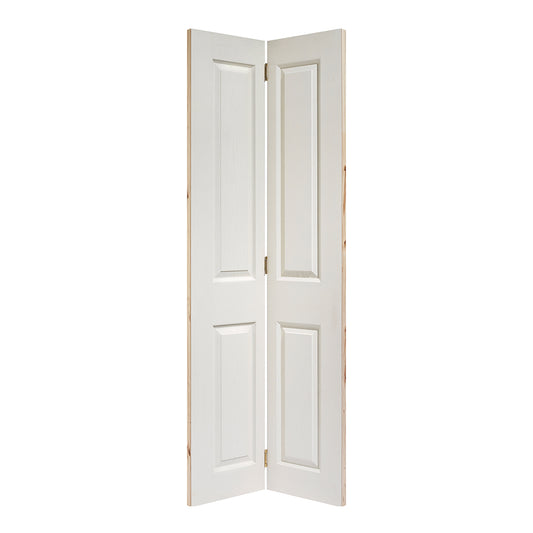 White Moulded Textured 4P Bi-Fold
