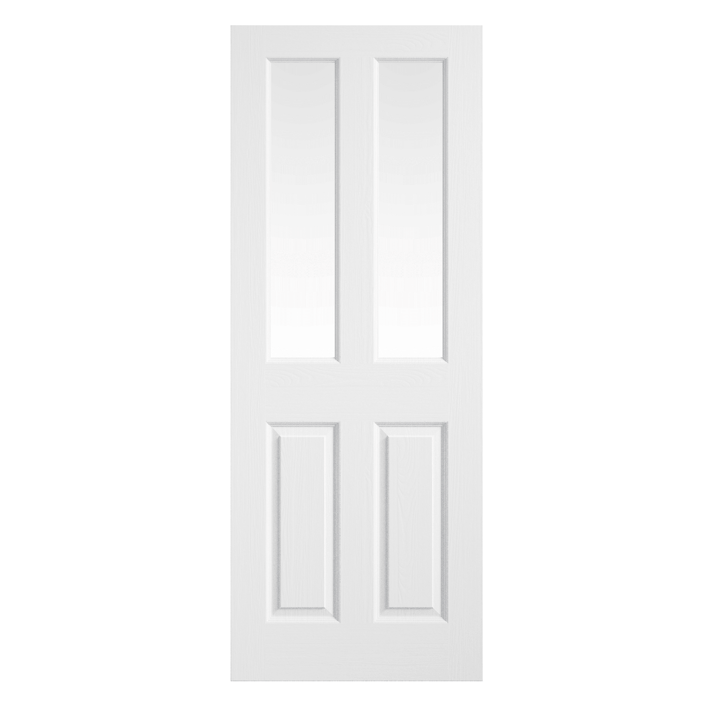 White Textured Regency 2P 2L Clear Glazed Internal Door