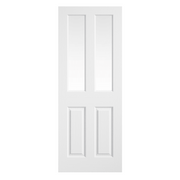 White Textured Regency 2P 2L Clear Glazed Internal Door