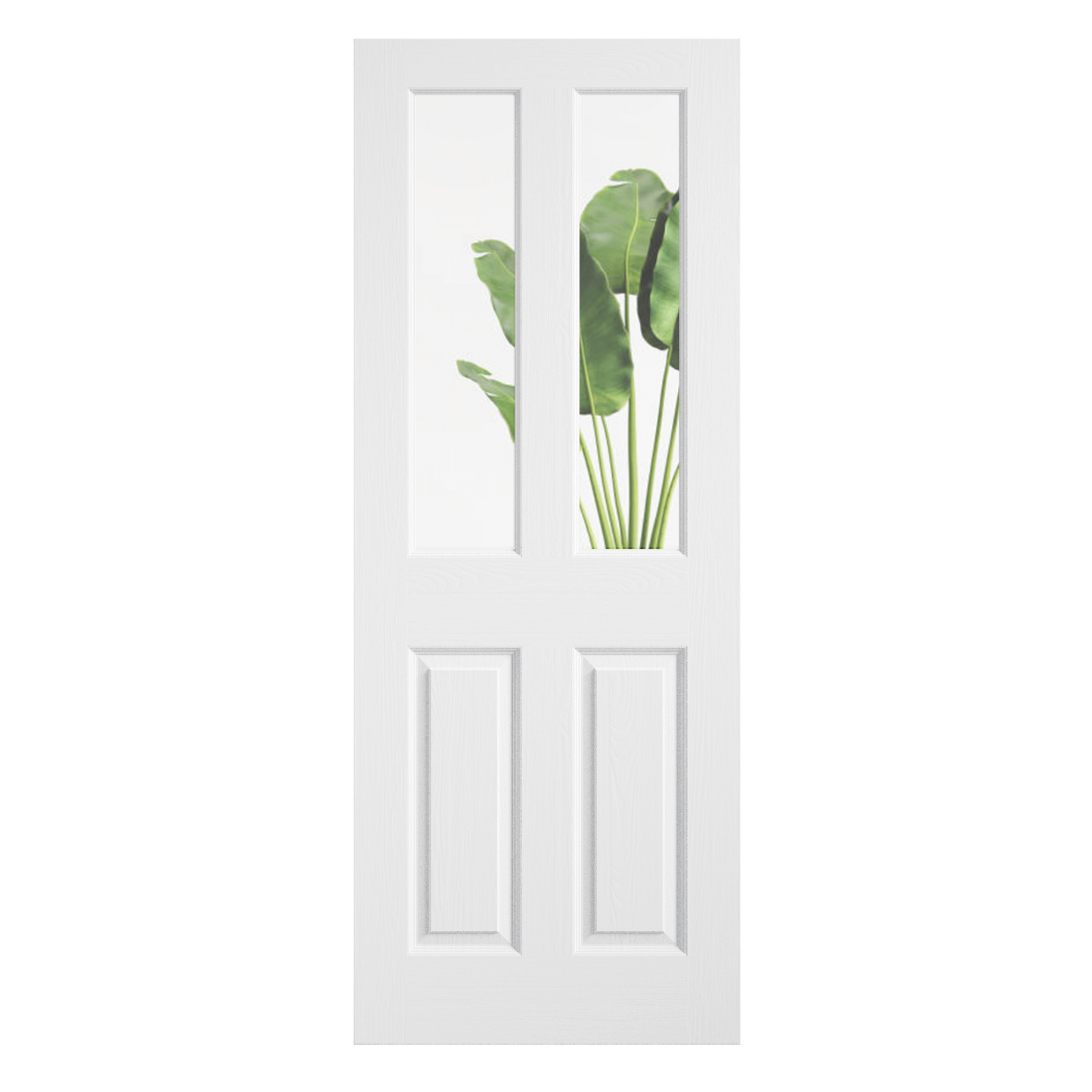 White Textured Regency 2P 2L Clear Glazed Internal Door