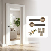 Fully Finished White Laminate 1 Light Clear Glazed Internal Door with Handle Pack