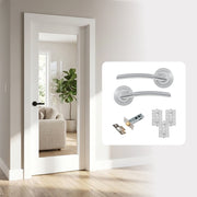 Fully Finished White Laminate 1 Light Clear Glazed Internal Door with Handle Pack