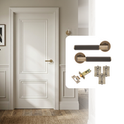 Fully Finished White Laminate Lyon FD30 Fire Rated Internal Door with Handle Pack