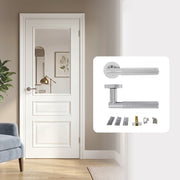 Fully Finished White Royal 3P Clear Glazed Internal Door with Handle Pack