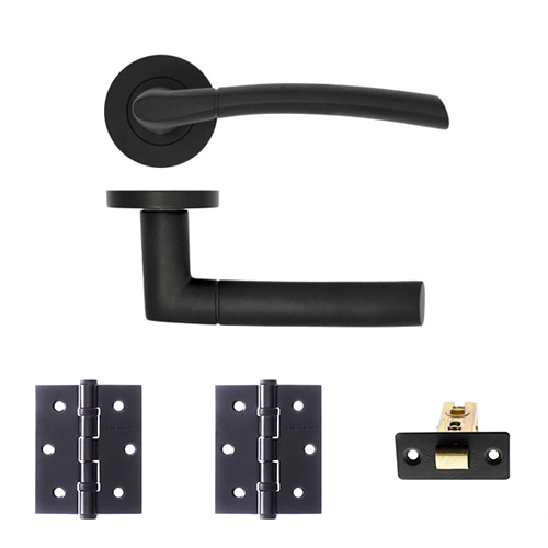 Stanza Andorra Matt Black Handle Pack for Internal Doors