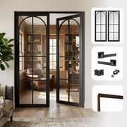 Astoria Black Clear Glazed Internal Pair Door Set
