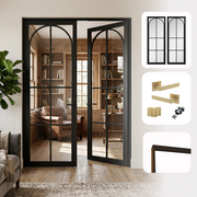 Astoria Black Clear Glazed Internal Pair Door Set