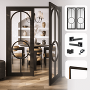 Bowery Black Clear Glazed Internal Pair Door Set