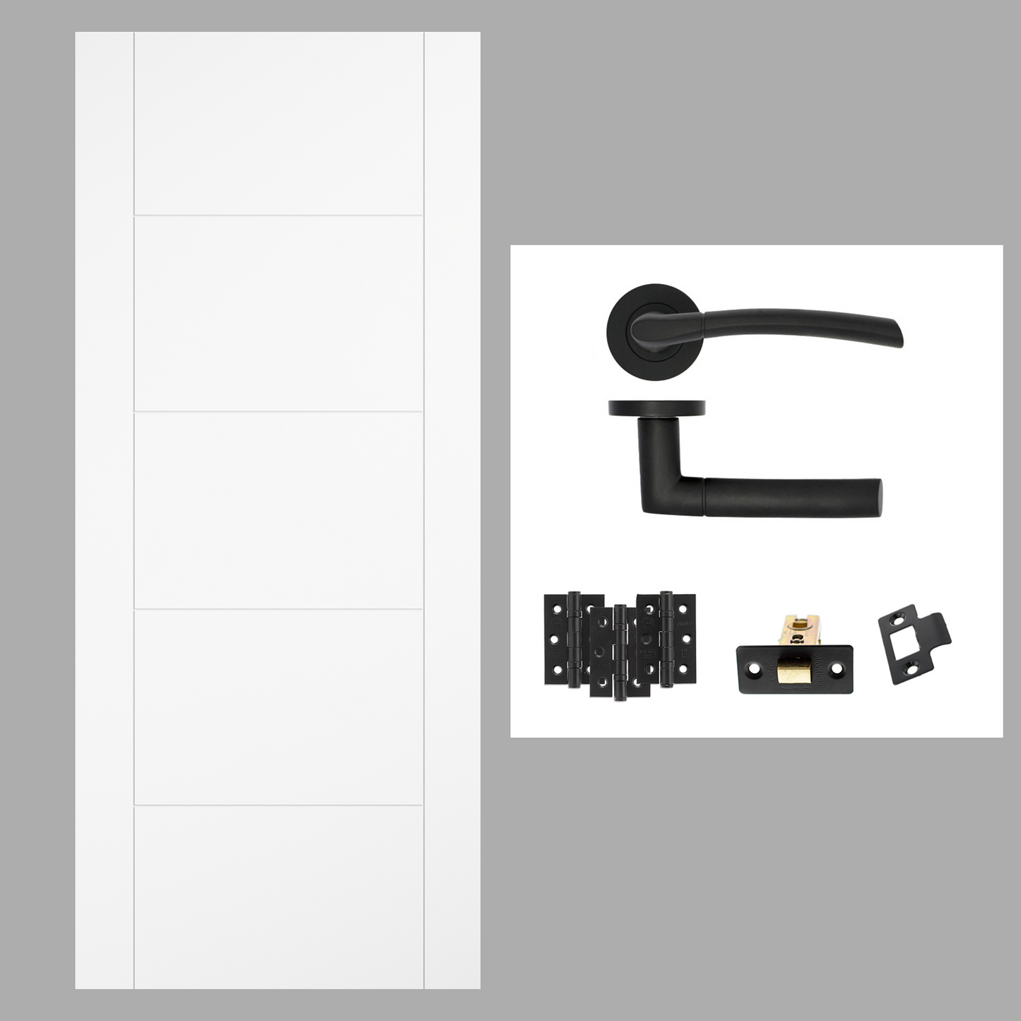 *HANDLE & DOOR BUNDLE* White Moulded Smooth Vancouver Internal Door