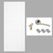 *HANDLE & DOOR BUNDLE* White Moulded Smooth Vancouver Internal Door