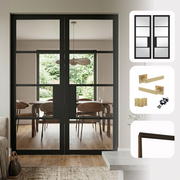 Chelsea Black Clear Glazed Internal Pair Door Set