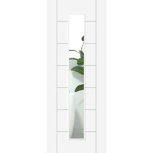 Fully Finished White 7 Panel Clear Glazed Internal Door