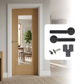 Fully Finished Oak Cotswold 5P Clear Glazed Internal Door with Handle Pack