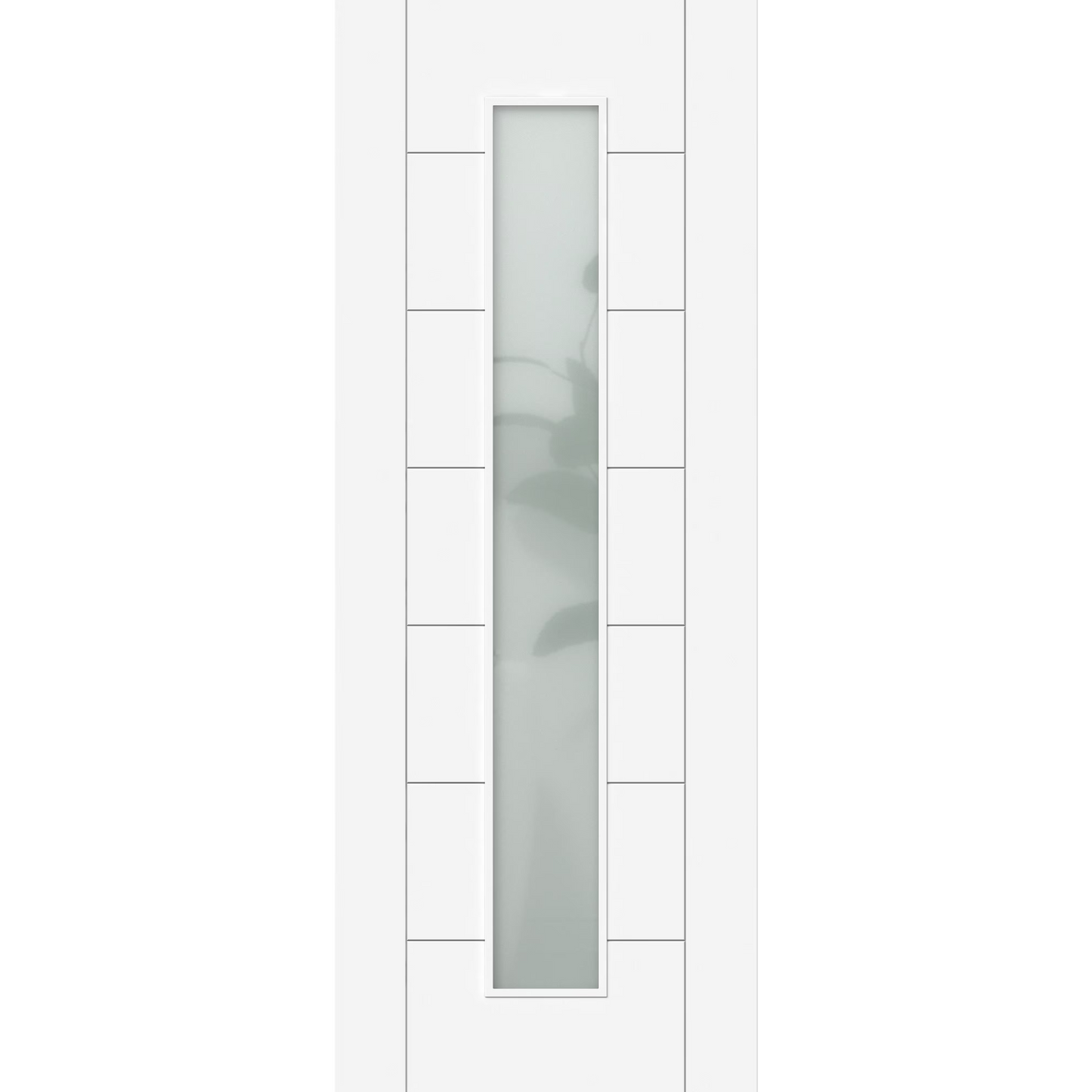 Fully Finished White Pre-Finished 7 Panel Frosted Glazed Internal Door