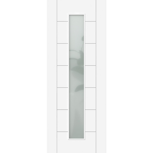 Fully Finished White Pre-Finished 7 Panel Frosted Glazed Internal Door