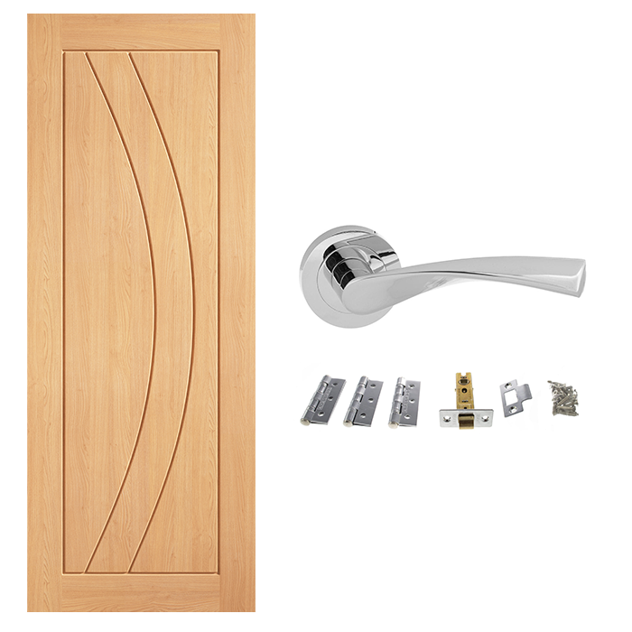 Pre-Finished Girona Internal Door & Handle Pack Bundle