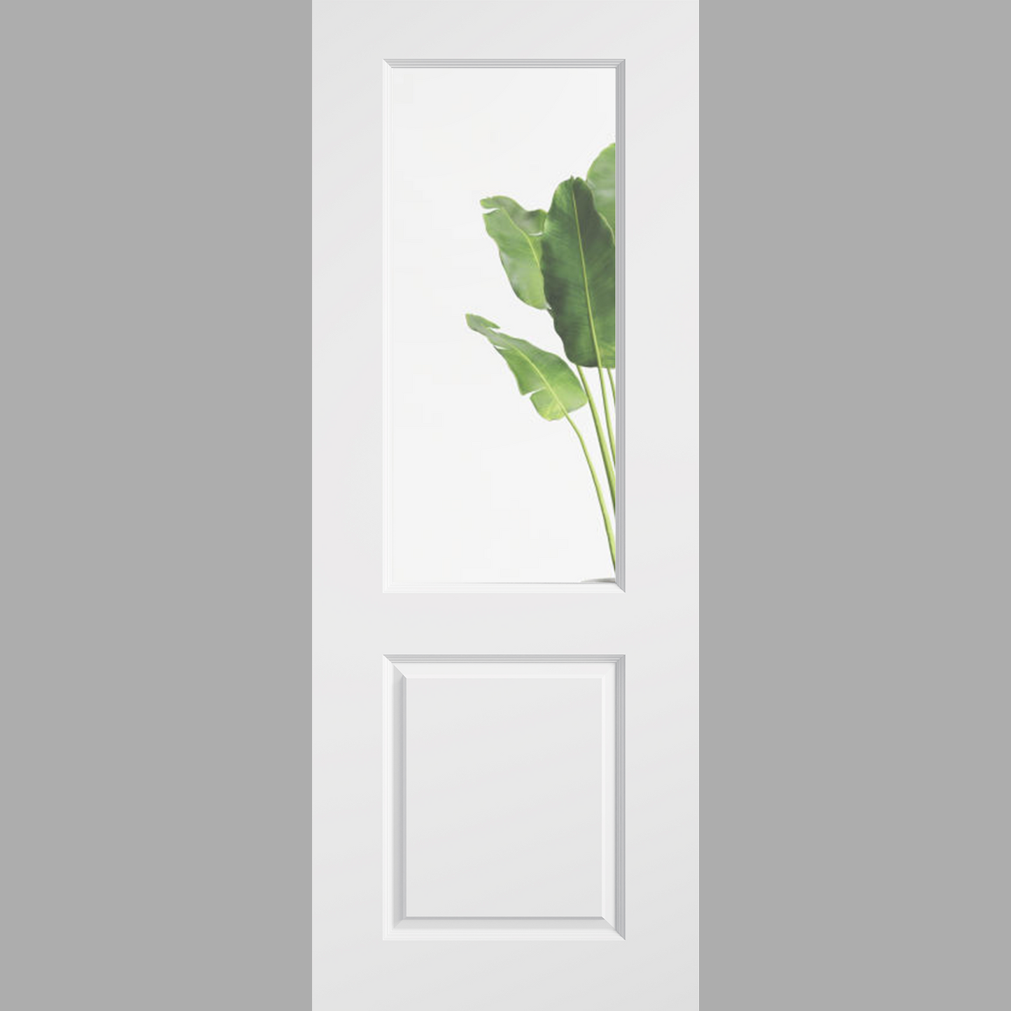 White Moulded Smooth 2 Panel Clear Glazed Internal Door