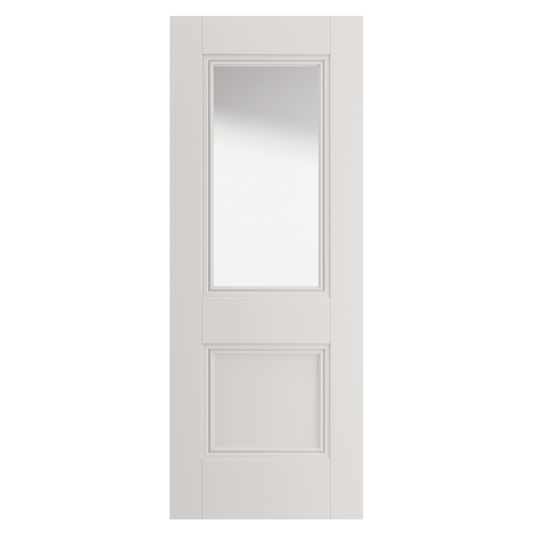 White Primed Hardwick Clear Glazed with Decorative Mouldings Internal Door