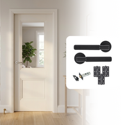 White Primed Hardwick Clear Glazed with Decorative Mouldings Internal Door and Handle Pack