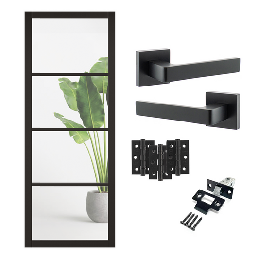 Industrial 4L Glazed Door & Handle Set