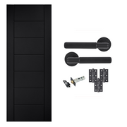 Linear 7P Laminate Black Finished Internal Door & Handle Pack Bundle