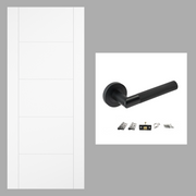 White Smooth Moulded Vancouver Hollow Core Internal Door & Handle Pack Bundle