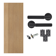 Fully Finished Oak Melbourne Internal Door with Handle Pack
