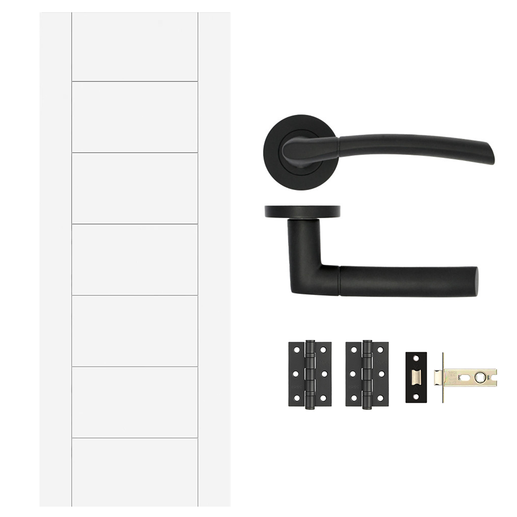 White Pre-Finished 7P Internal Doors with Handle Packs