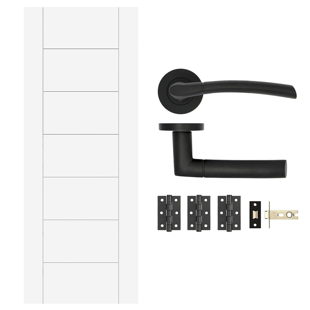 White Pre-Finished 7P Internal Doors with Handle Packs