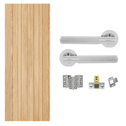 Fully Finished Oak Montreal Internal Door with Handle Pack