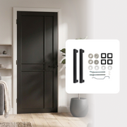 Fully Finished Black Laminate Naples Internal Door with Handle Pack