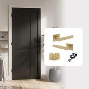 Fully Finished Black Laminate Naples Internal Door with Handle Pack
