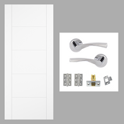 White Smooth Moulded Vancouver Hollow Core Internal Door & Handle Pack Bundle
