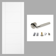 White Smooth Moulded Vancouver Hollow Core Internal Door & Handle Pack Bundle
