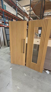 Aria Oak Laminate Fully Finished Fluted Internal Door with Pull Handle Pack
