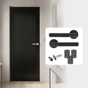 Fully Finished Black Ravenna Reeded FD30 Fire Rated Internal Door with Handle Pack
