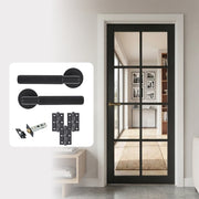 Urban 8L Fully Finished Clear Glazed Industrial Style Internal Door with Handle Pack