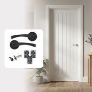 Suffolk White Cottage FD30 Fire Rated Smooth Moulded Internal Door with Handle Pack