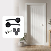 Suffolk White Cottage FD30 Fire Rated Smooth Moulded Internal Door with Handle Pack