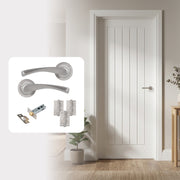 Suffolk White Cottage FD30 Fire Rated Smooth Moulded Internal Door with Handle Pack